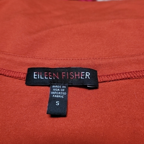 Eileen Fisher Knit Shell Top Dark Red Orange - Picture 2 of 6